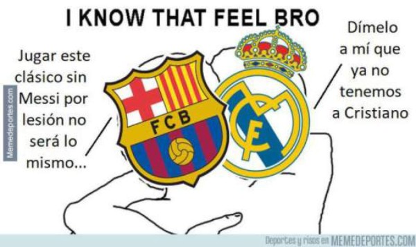 Sin Messi ni CR7: Los divertidos memes previo al clásico Barcelona-Real Madrid