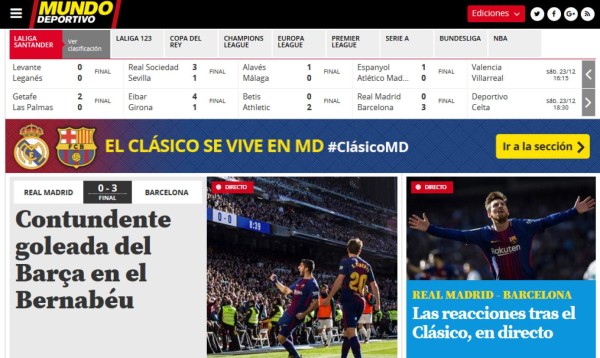 Así cuenta el mundo la humillante paliza del Barcelona al Real Madrid