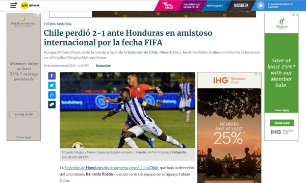 ¡Molestos! Estos dicen los medios de Chile luego de caer ante Honduras en el Olímpico