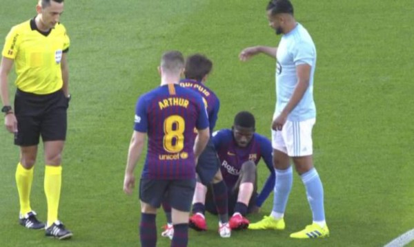 Alerta en Barcelona: Dembelé se lesiona en el juego ante el Celta