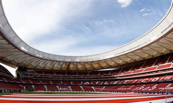 View taken of the new Wanda Metropolitano stadium before the Spanish league football match Club Atletico de Madrid vs Malaga CF in Madrid on September 16, 2017. / AFP PHOTO / OSCAR DEL POZO
