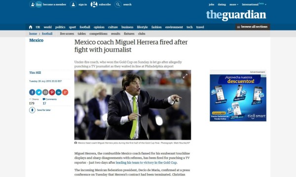 Así cuenta la prensa mundial salida de Miguel Herrera