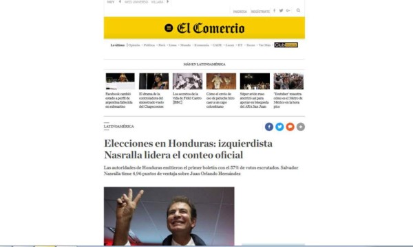 Así reaccionan los medios internacionales sobre las elecciones de Honduras