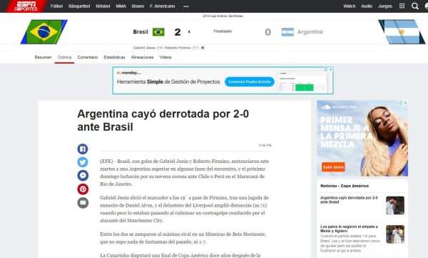 Así reaccionan los medios luego de la eliminación de Argentina ante Brasil