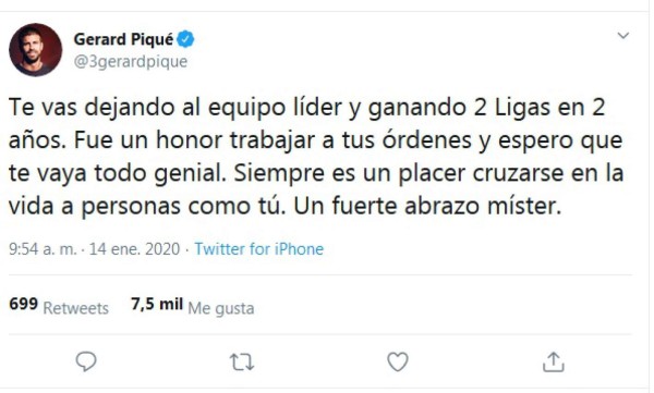 Los cracks del Barcelona que se despidieron de Valverde en redes; a dos jugadores 'les gustó' su salida
