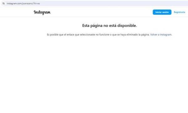 Joana Sanz decidió eliminar su cuenta de Instagram.