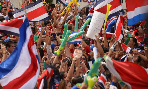 Espectacular celebración de la selección de Costa Rica en San José