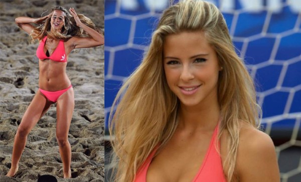 Marta Gotera, la porrista más bella del mundial de fútbol playa en Portugal