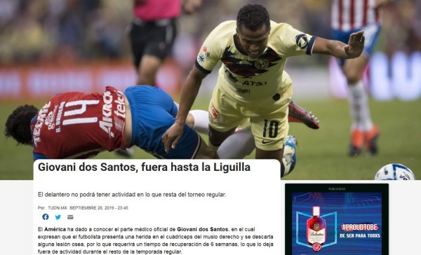 Así reaccionó la prensa mundial tras la grave lesión de Giovanni dos Santos: 'Criminal, de cárcel'