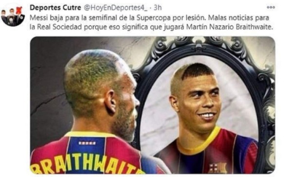 Messi, protagonista de los memes tras el sufrido triunfo del Barcelona en la Supercopa española