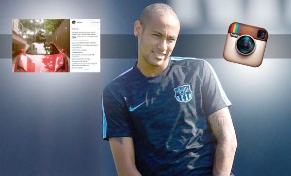 Neymar publica a través de Instagram su nuevo Ferrari 458 Spider