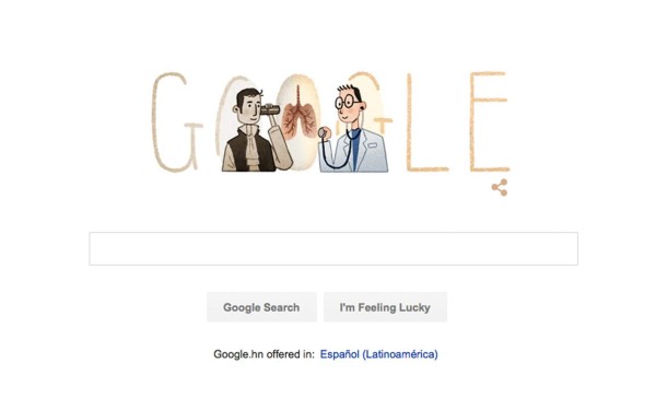 Doodle de Google en honor al inventor del estetoscopio