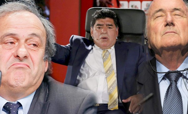 Maradona arremete contra Blatter y Platini: 'Falta gente presa en la FIFA'
