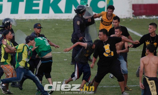 Vandalismo entre aficionados del Marathón y Real España