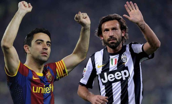 La carrera de Pirlo y Xavi en imágenes