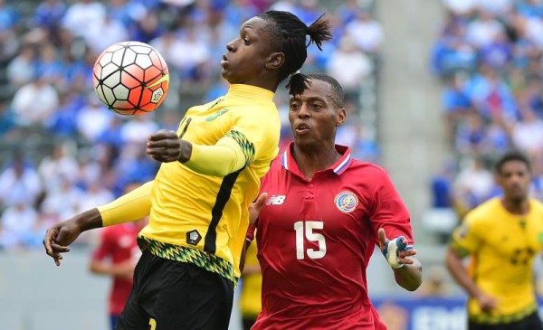 Jul 26, 2017; Santa Clara, CA, USA; Jamaica forward Darren Mattocks (10) reacts against the United States in the CONCACAF Gold Cup final at Levi's Stadium. Mandatory Credit: Mark J. Rebilas-USA TODAY Sports