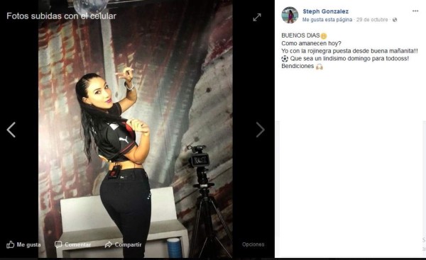 Steph González, la guapa modelo aficionada al equipo de Garrido y Rojas