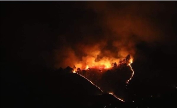 Las imágenes del voraz incendio en el sector de La Montañita en Tegucigalpa