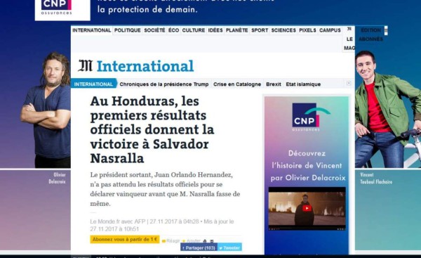 Así reaccionan los medios internacionales sobre las elecciones de Honduras