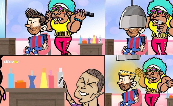 DIEZ CÓMICS: Cristiano Ronaldo 'culpable' del cambio de look de Messi