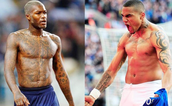 El delantero francés Djibrill Cissé y el ganhés Kevin Prince Boateng también son atraidos por los tatuajes.