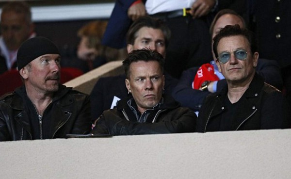 Bono y sus compañeros de U2 vieron la eliminación del Arsenal