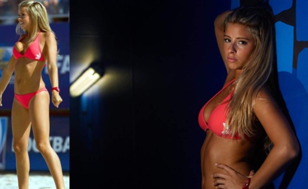 Marta Gotera, la porrista más bella del mundial de fútbol playa en Portugal
