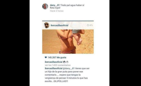 Casillas se molesta e insulta a seguidor en Instagram