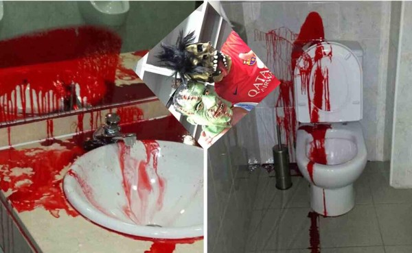 Así dejó el Barcelona el vestuario del estadio de Getafe tras su 'Halloween'