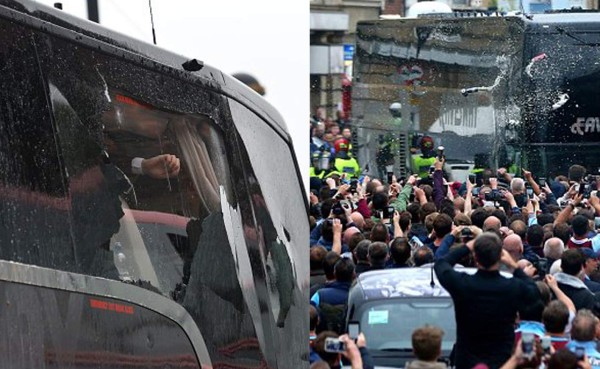VIDEO: Emboscada al autobús del Manchester United con los jugadores dentro