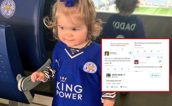 Suspenden cuenta de usuarios en Twitter por insultos hacia hija de Jamie Vardy