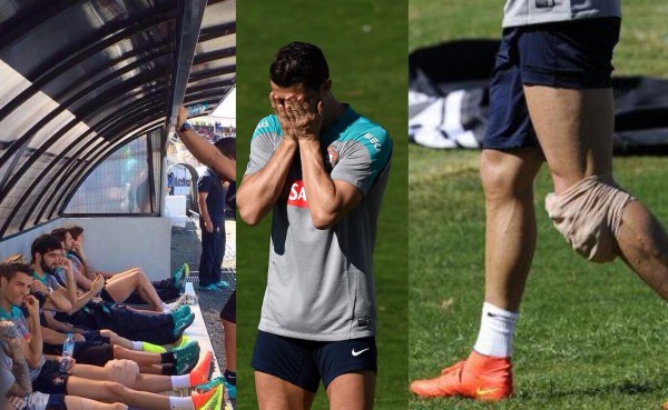 Cristiano sale lesionado de entrenamiento de Portugal