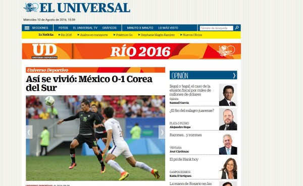 La prensa mexicana destroza a la selección olímpica por fracaso en Rio-2016