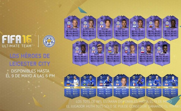 FIFA 16 saca una equipo mejorado del Leicester City