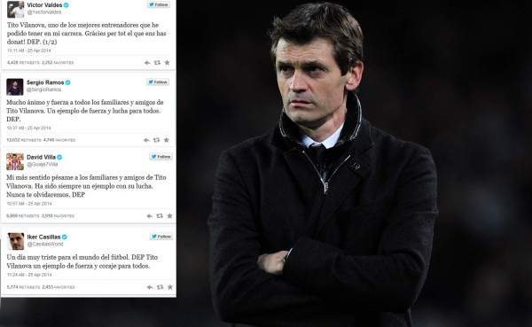 Mundo del fútbol consternado por la muerte de Tito Vilanova