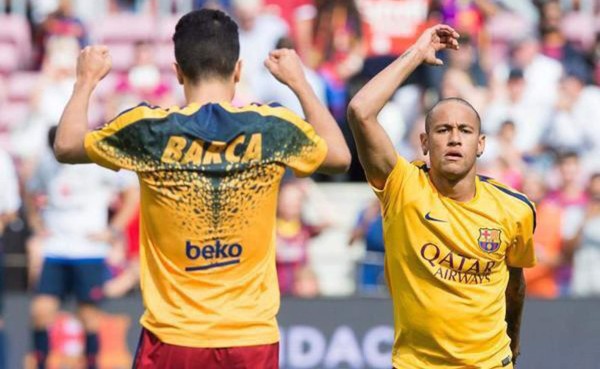 Neymar estrenó look con el Barcelona, rapado completamente