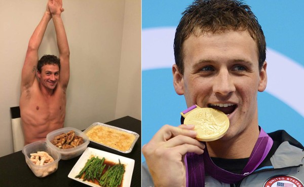 Ryan Lochte también se nutre a lo campeón