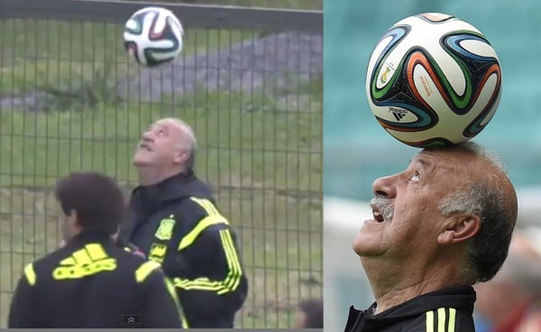 VIDEO: Del Bosque muestra su habilidad con el balón