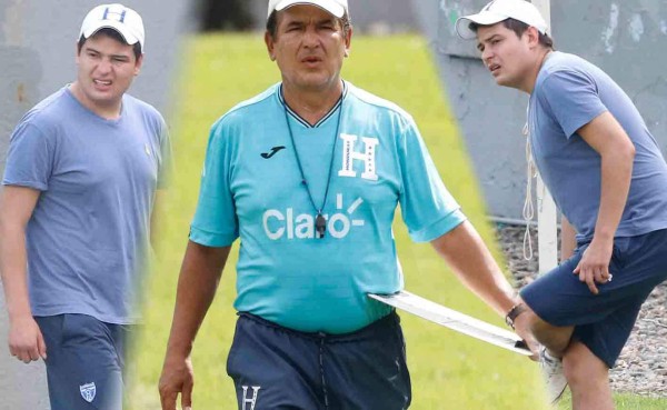 Jorge Luis Pinto recibe visita de su hijo en pleno entreno con Honduras