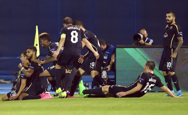 El Arsenal fue sorprendido y perdió contra Dinamo Zagreb