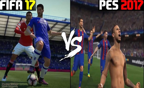 Así lucen los gráficos del FIFA 17 vs los del PES2017