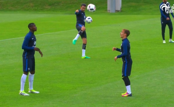Pogba y Griezmann se lucen en entrenamiento de la selección de Francia&nbsp;&nbsp;&nbsp;