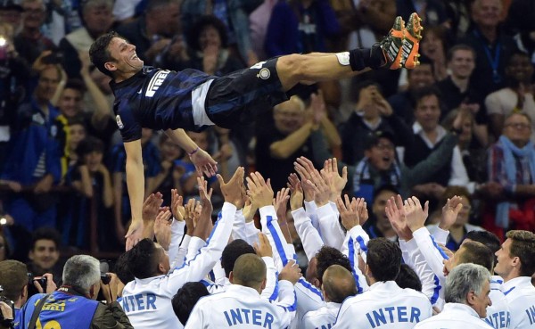 Zanetti fue ovacionado en su último partido como futbolista