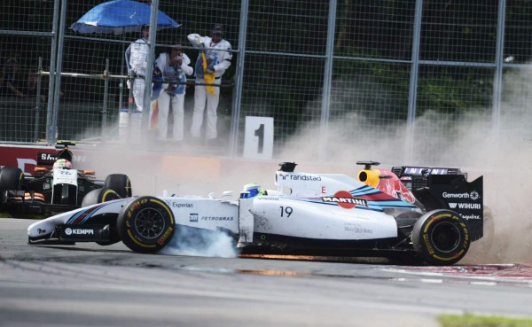 Felipe Massa y Sergio Pérez sufren percance en el GP de Cánada