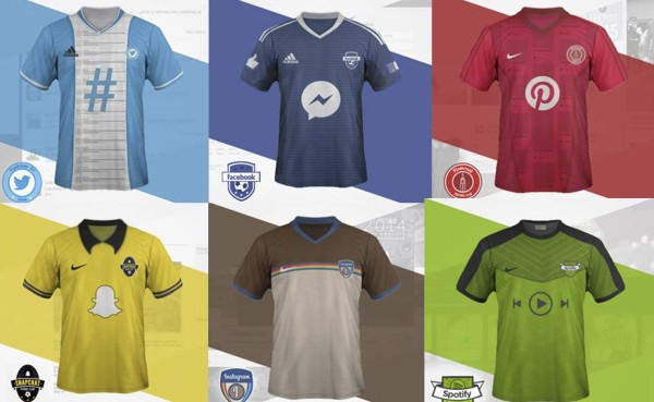 Los uniformes de las redes sociales si fueran equipos de futbol