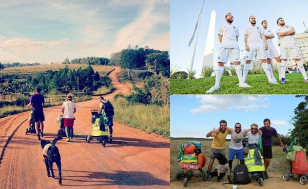 Cuatro amigos ingleses viajan a pie hacia el Mundial de Brasil