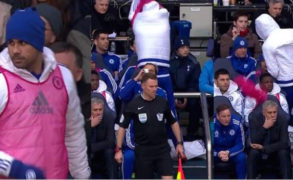 VIDEO: Diego Costa enfurece y lanza chaleco a Mourinho
