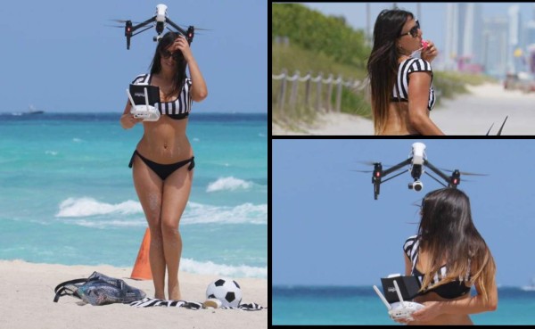 Sexy árbitro que quiere pitar en Italia se toma candentes fotos con dron