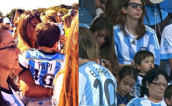 Antonella y Thiago Messi apoyaron a Argentina en Mineirao
