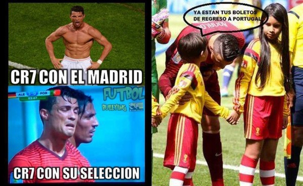 Con memes se burlan de Cristiano tras eliminación de Portugal